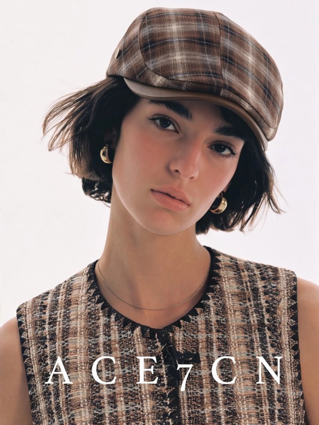 British Vintage Plaid Flat Cap New Cap