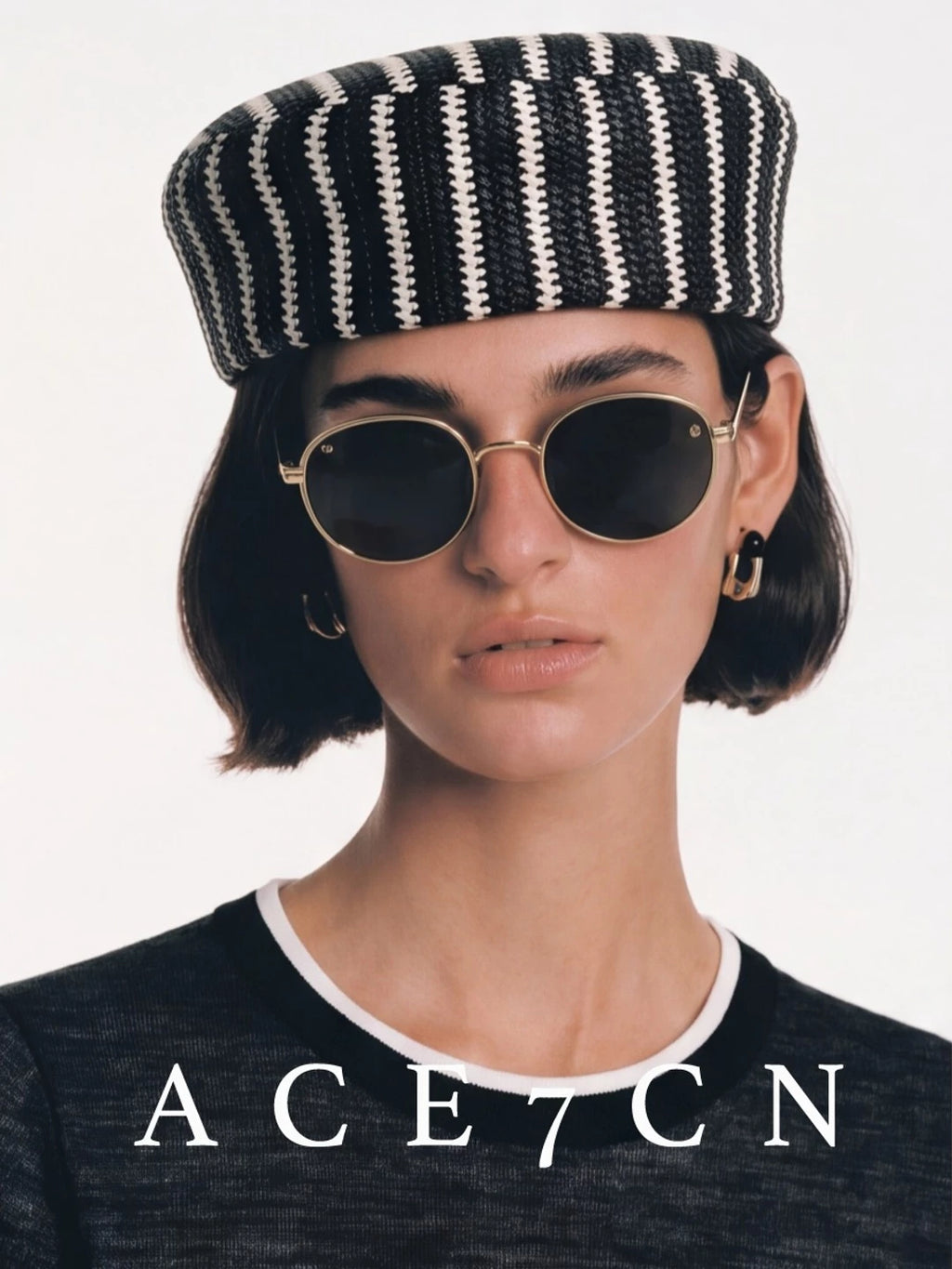 Runway Niche Relaxed Striped Pillbox Hat Tweed