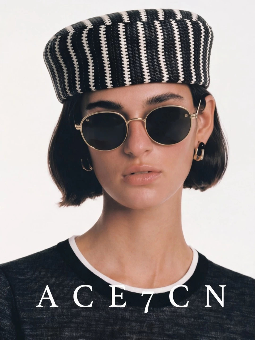 Runway Niche Relaxed Striped Pillbox Hat Tweed