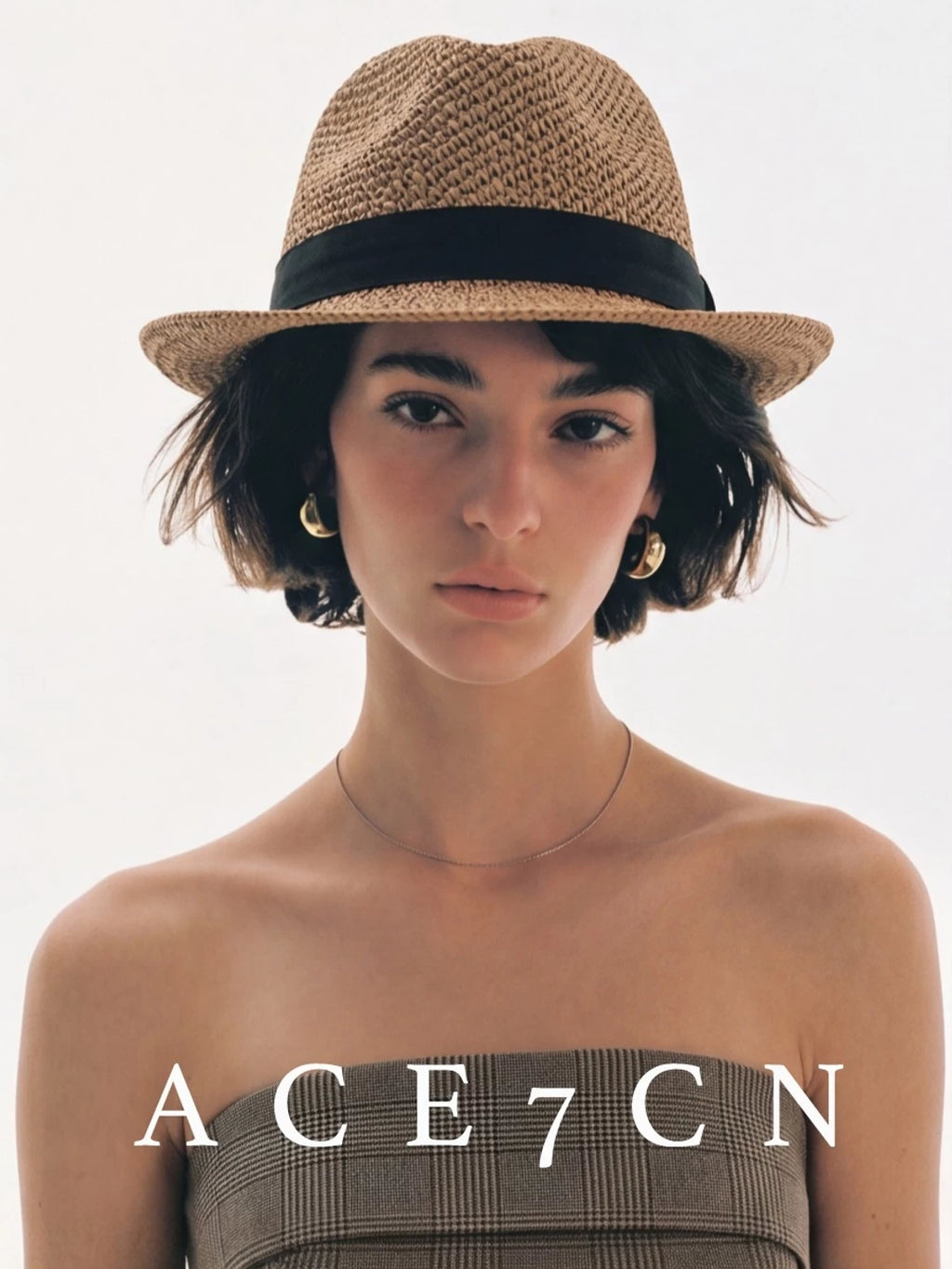 British Old-Money Premium Paper-Straw Fedora Short-Brim Straw