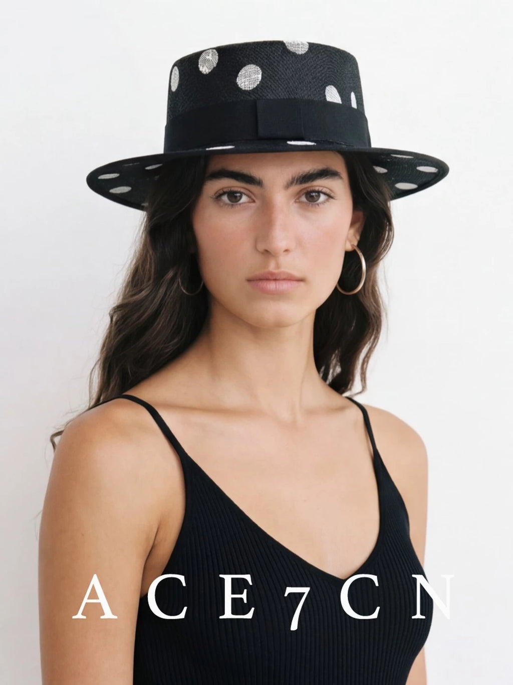 British Chic Premium Silk-Voile Dress Hat Black-White