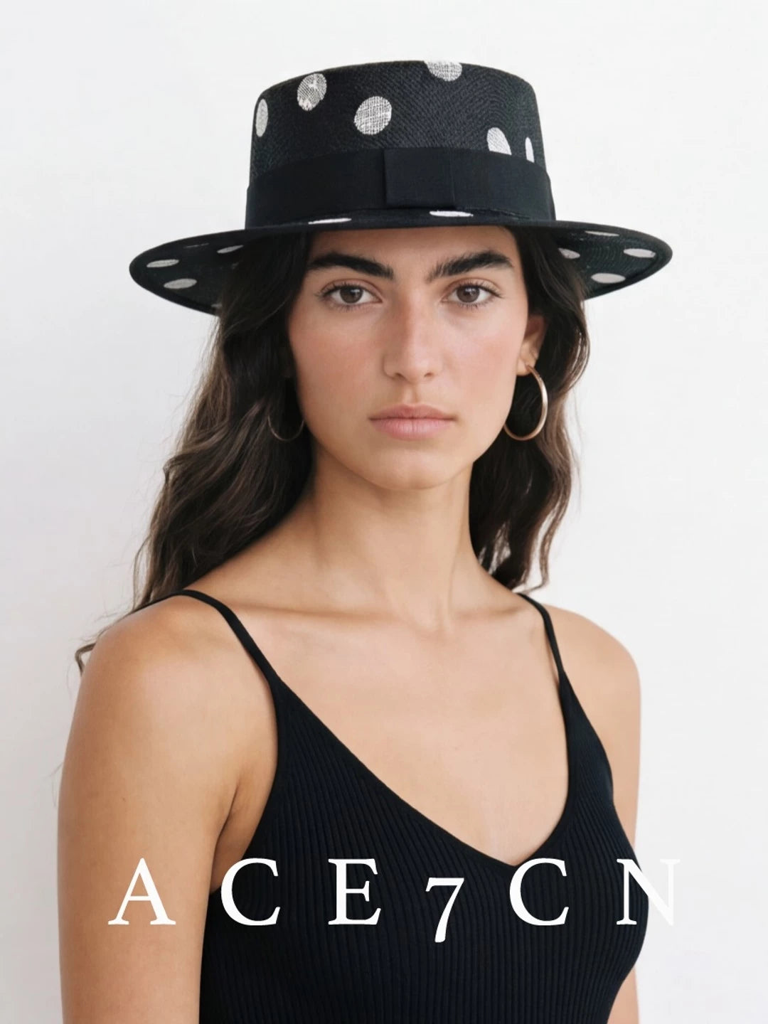 British Chic Premium Silk-Voile Dress Hat Black-White