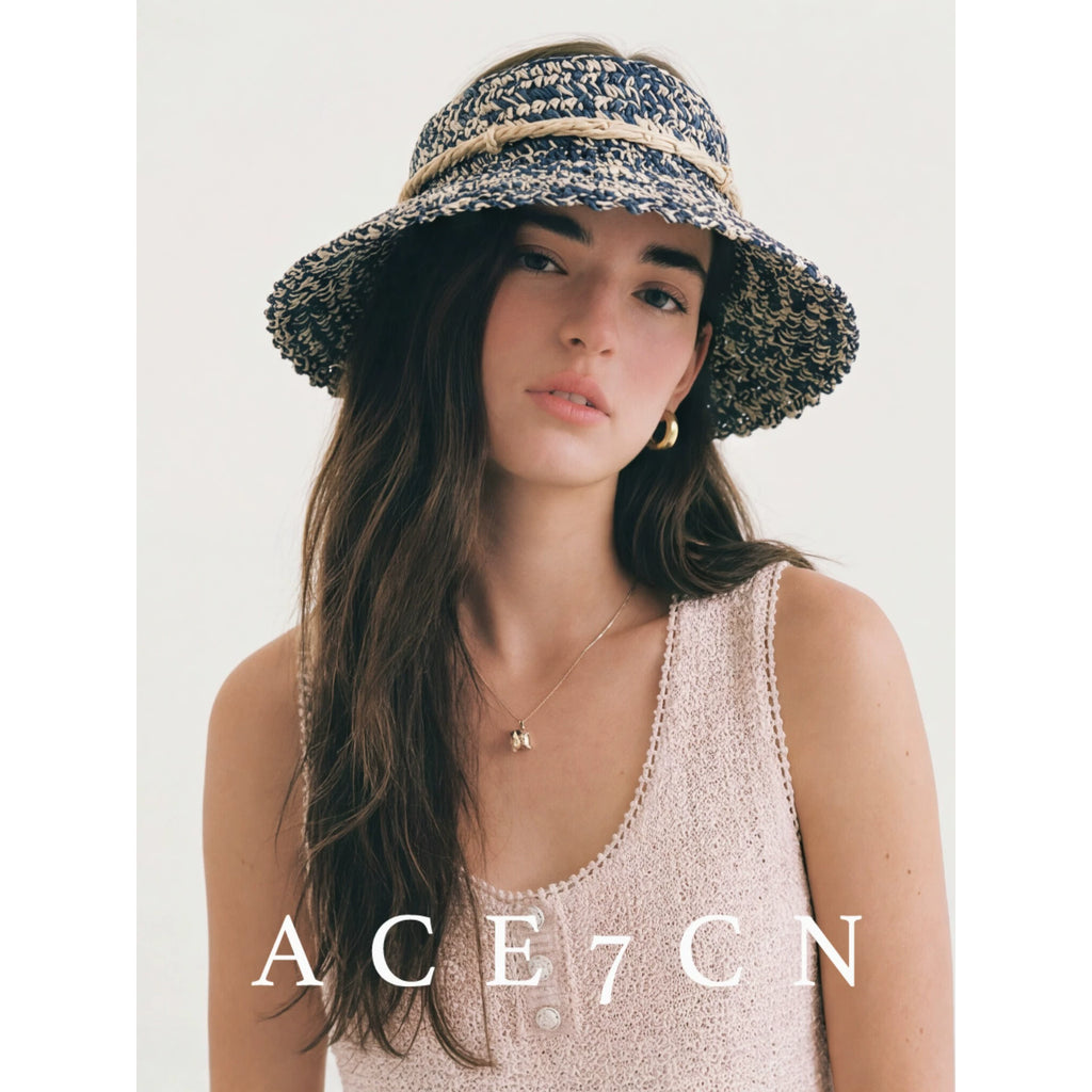 Japanese Niche Woven Visor Sun-Shade Headband Hat