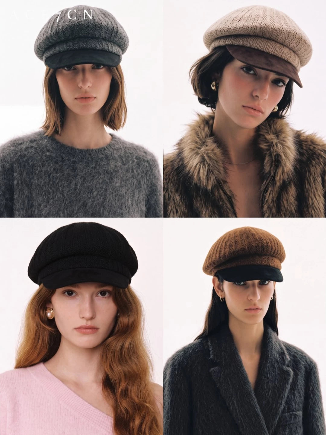 British Vintage Knit Newsboy Cap Japanese Classic