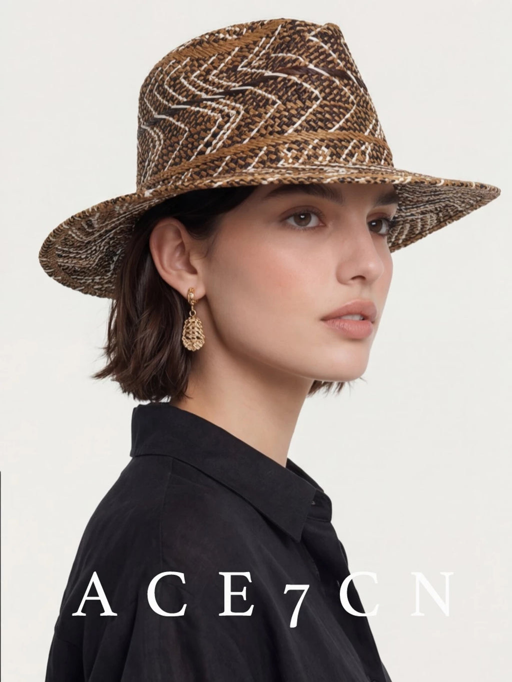 French Niche Elegant Panama Hat Hand-Woven Straw