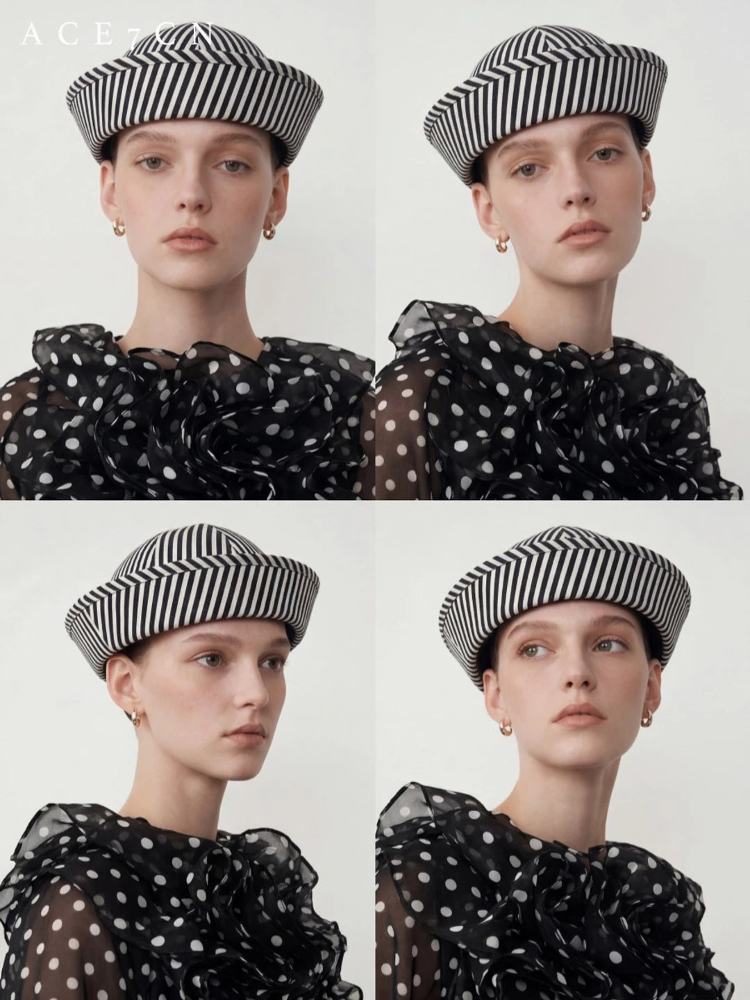 Nordic Niche Striped Roll-Brim Pillbox Hat Sailor