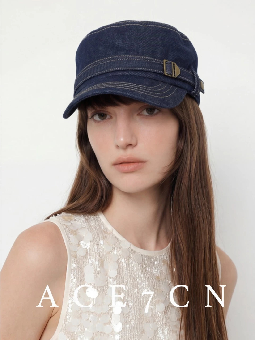 Casual Urban Chic Denim Riding Hat Commute