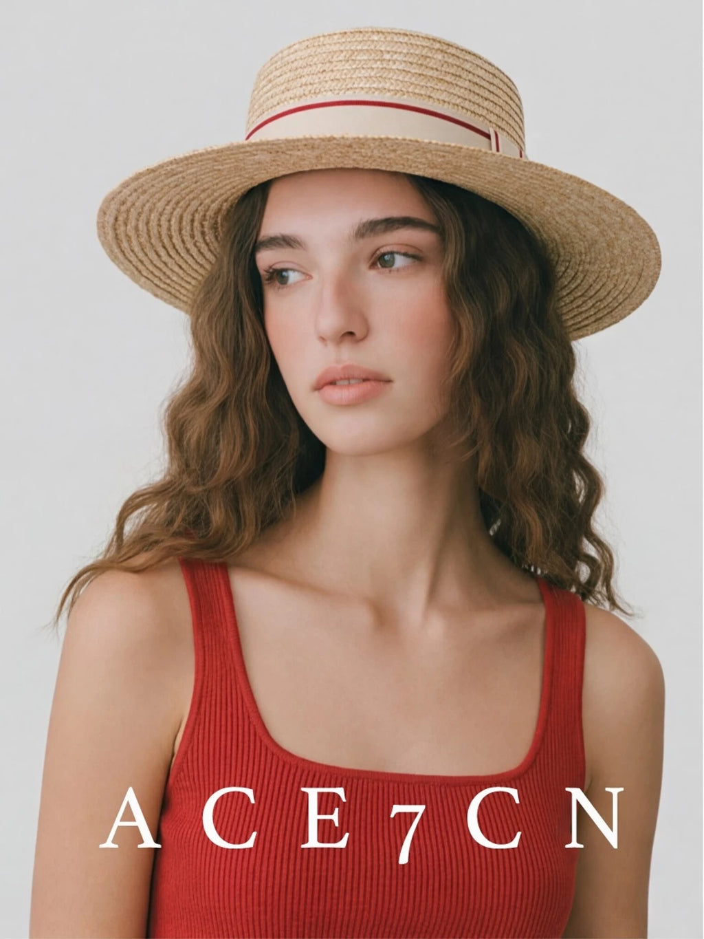 British Vintage Premium Wheat-Straw Straw Hat Hand-Woven