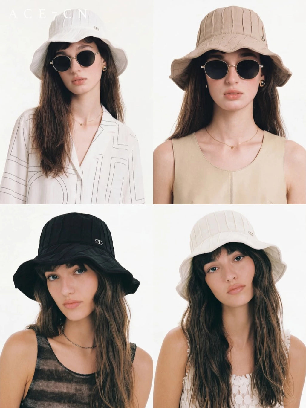 Japanese Outdoor Handmade Pleated Bucket Hat Bucket