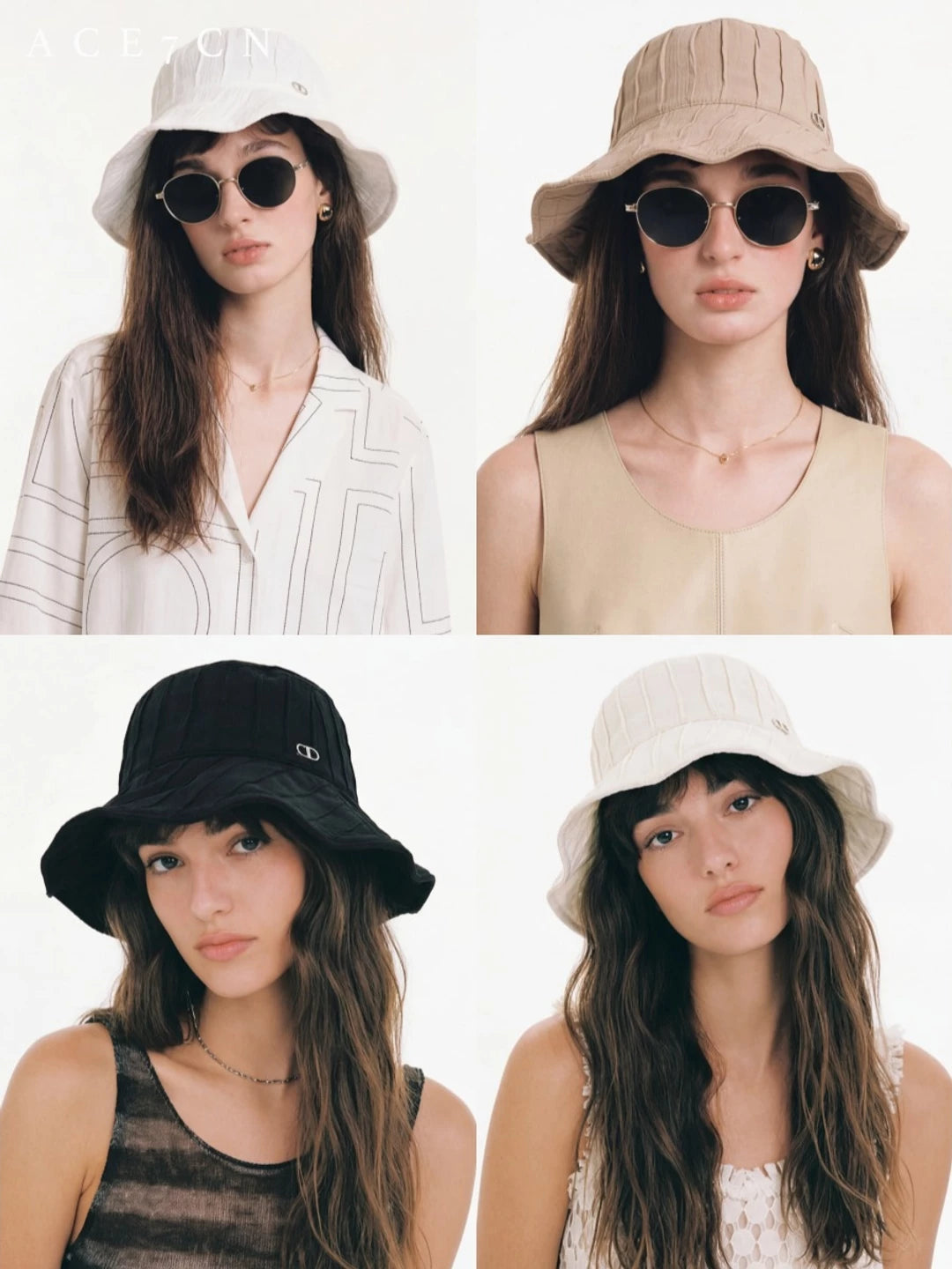 Japanese Outdoor Handmade Pleated Bucket Hat Bucket