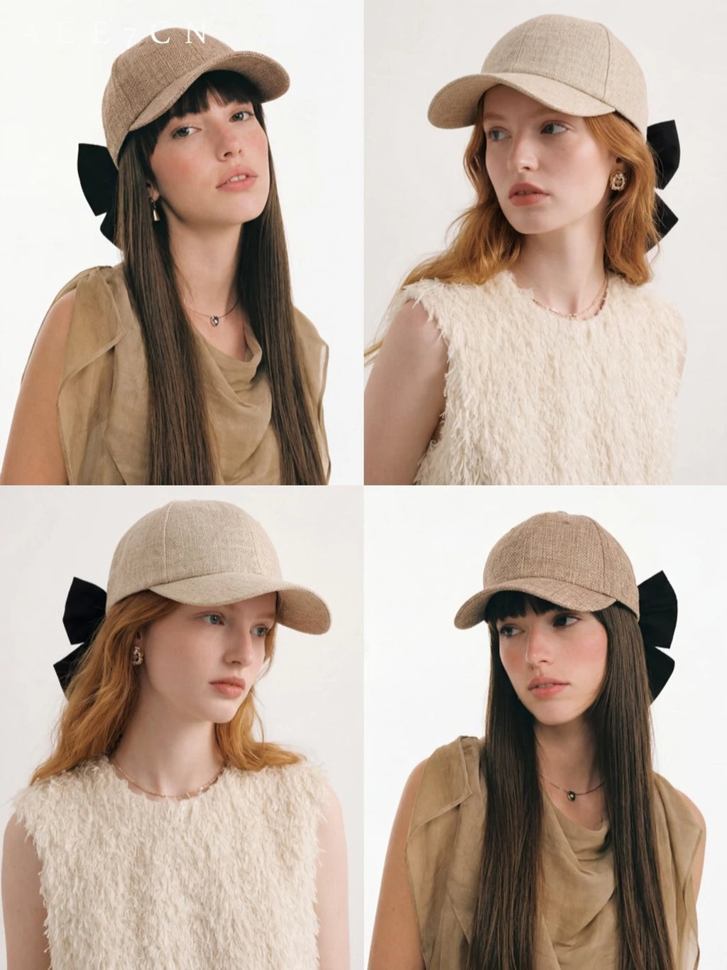 Korean Designer Equestrian Hat Bow Styling Baseball