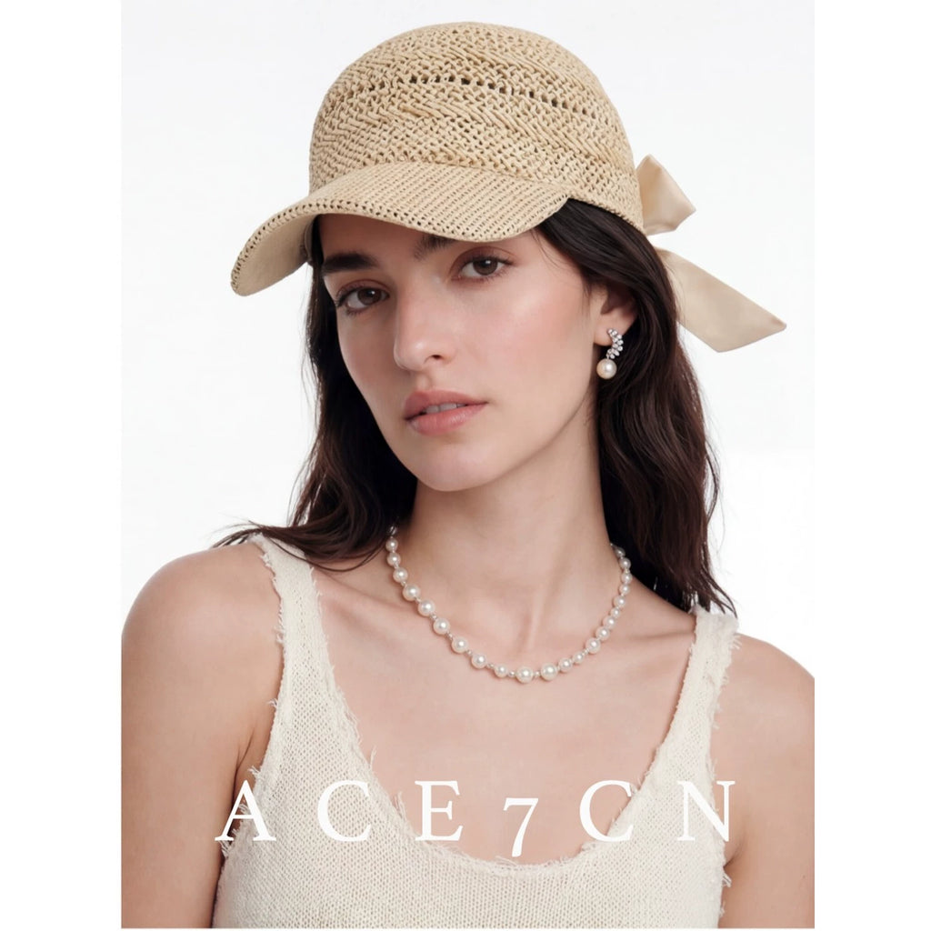 Korean Niche Paper-Straw Baseball Cap Handmade Openwork