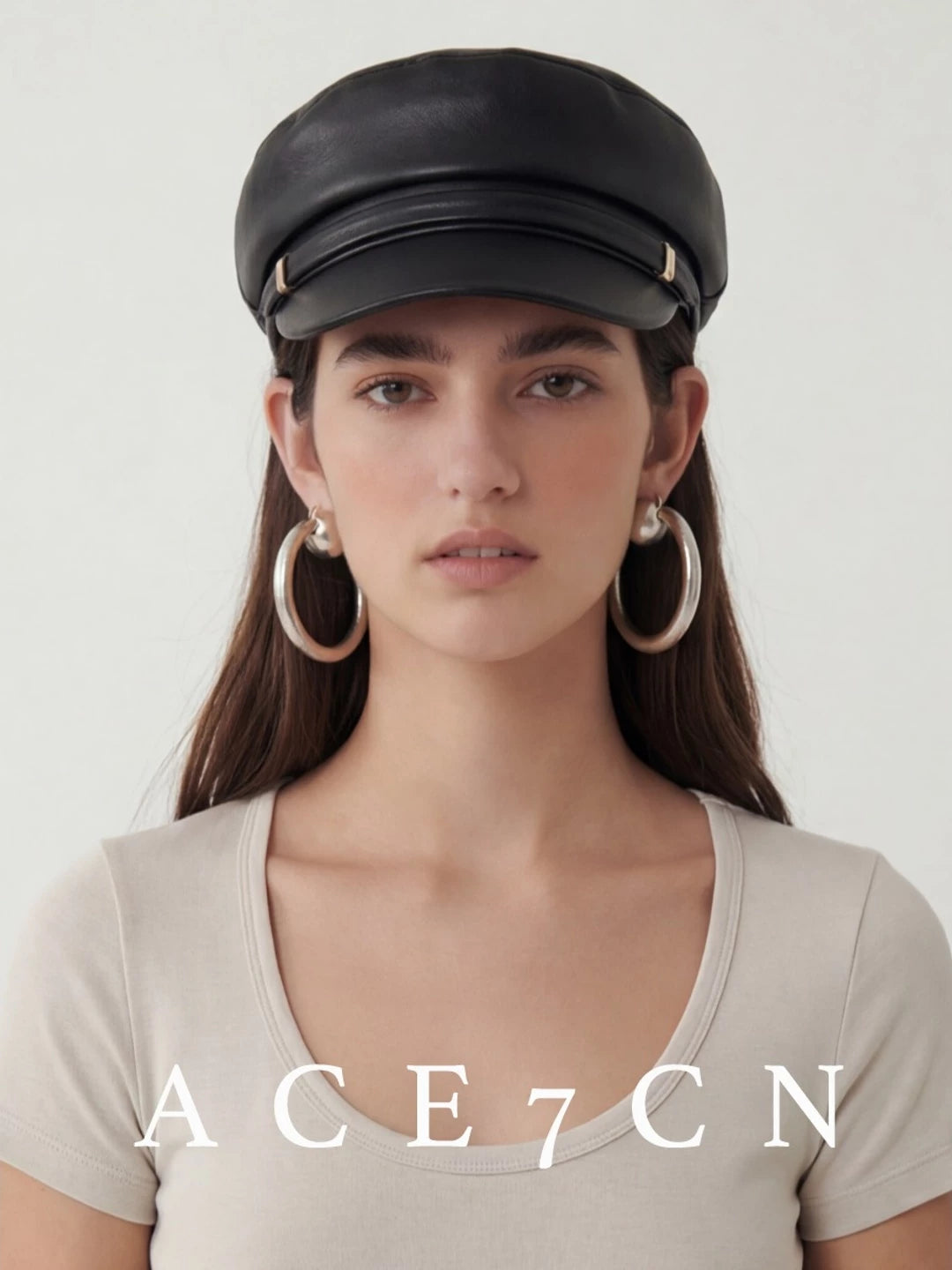 Urban Minimalist Faux-Leather 3D Equestrian Hat Chic