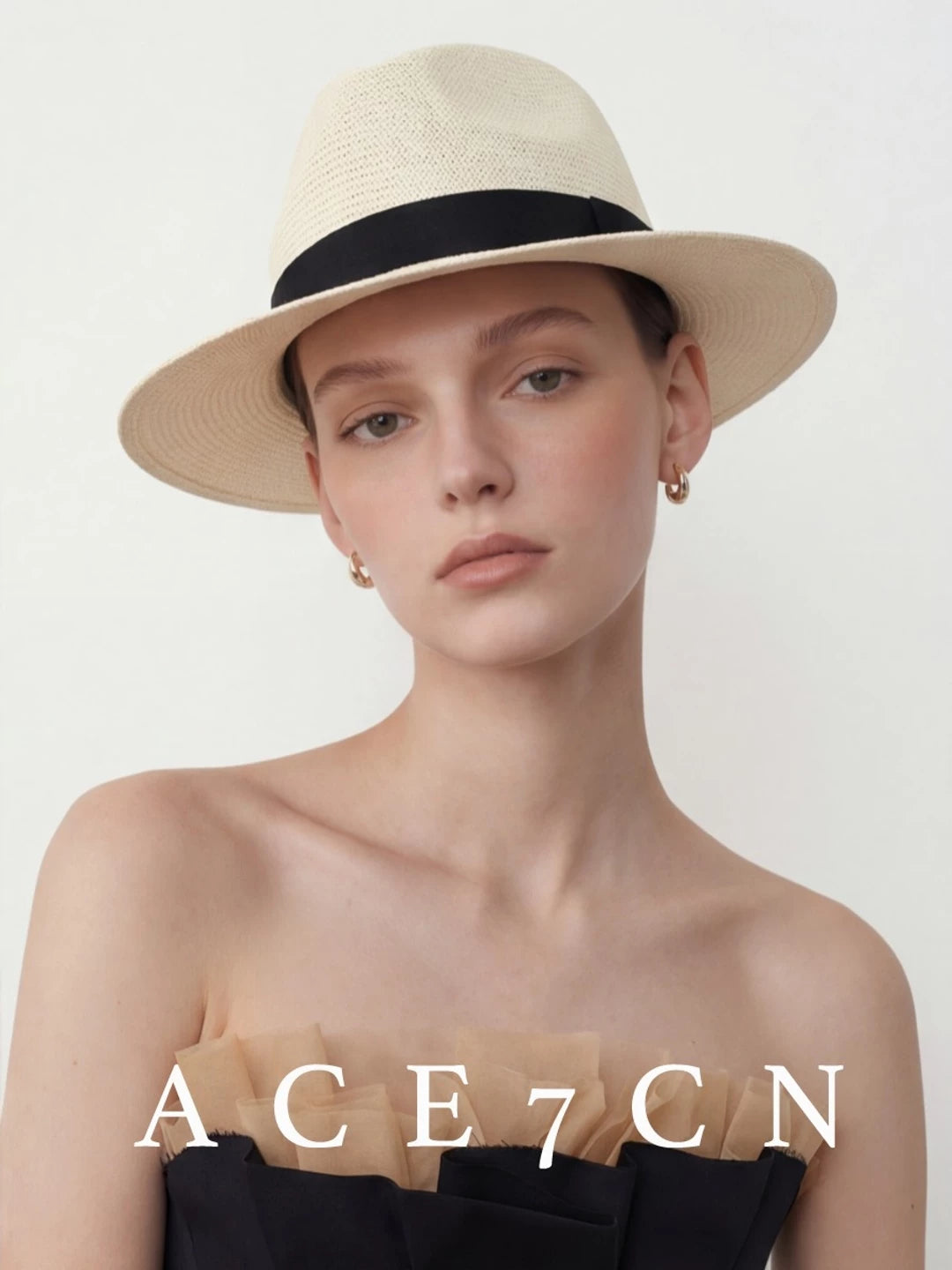 South-France Holiday Premium Panama Hat Straw-Woven Western