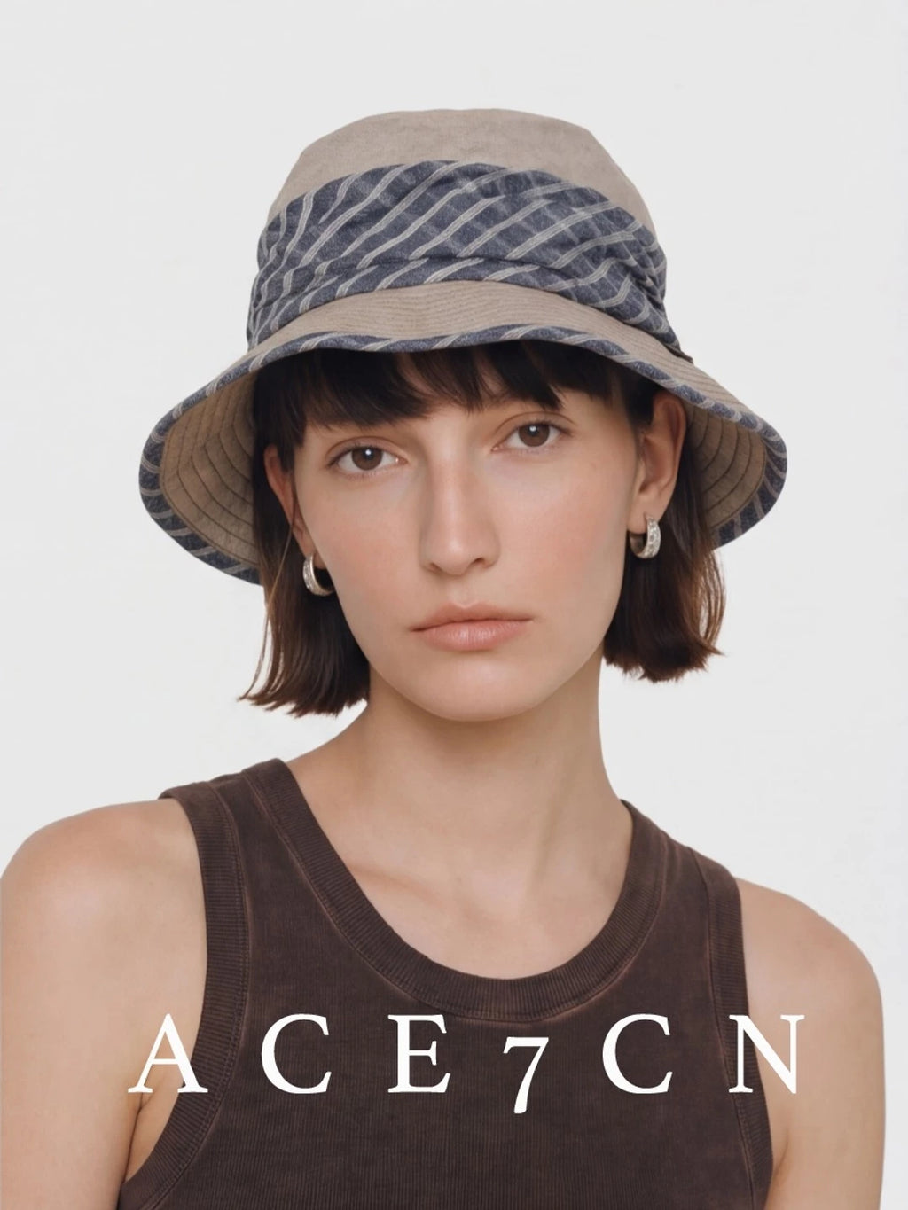 Danish Plaid Bucket Hat Outdoor Travel Sun-Shade