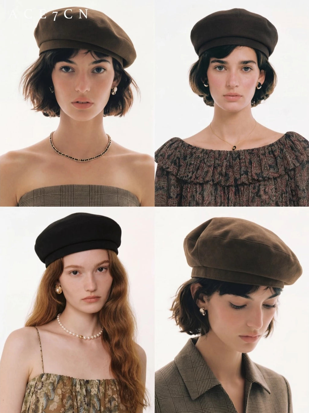 British Vintage Suede Beret Versatile Artsy Painter