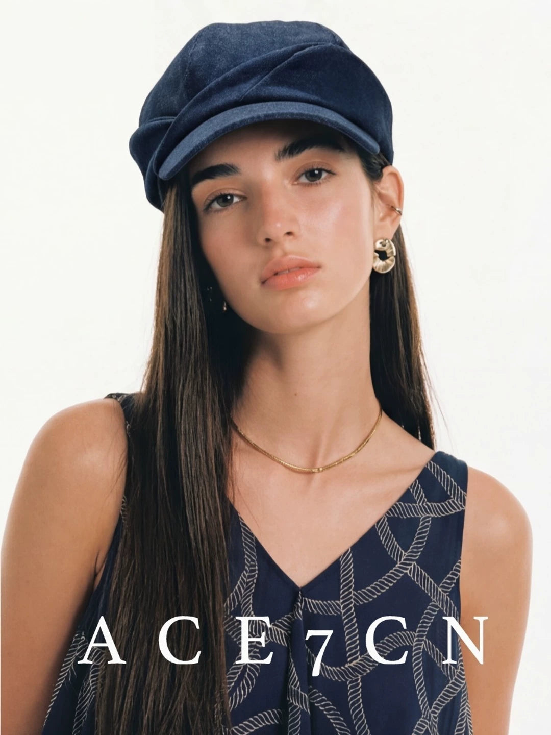 Japanese Niche Newsboy Cap Casual Denim Hat