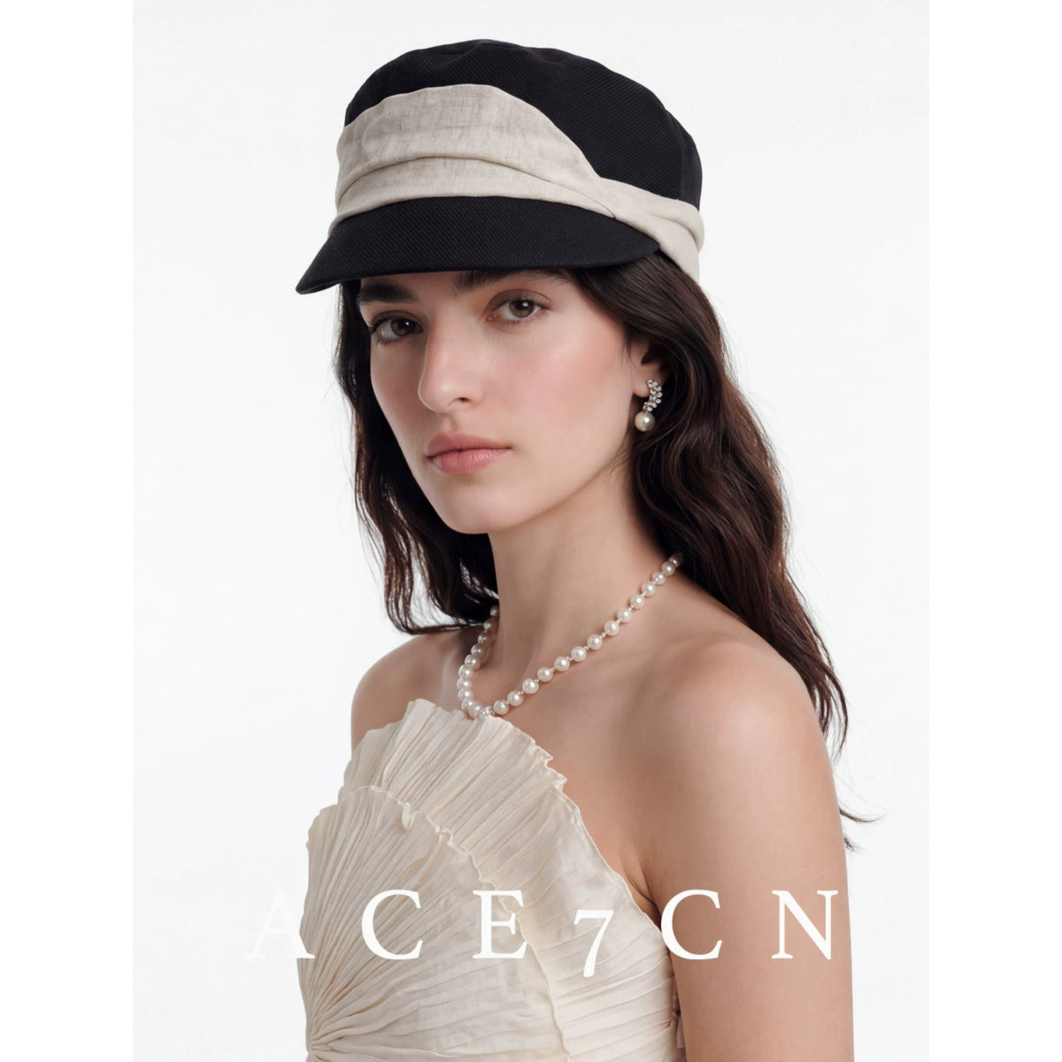 French Classic Cotton-Linen Color-Block Riding Hat Breathable