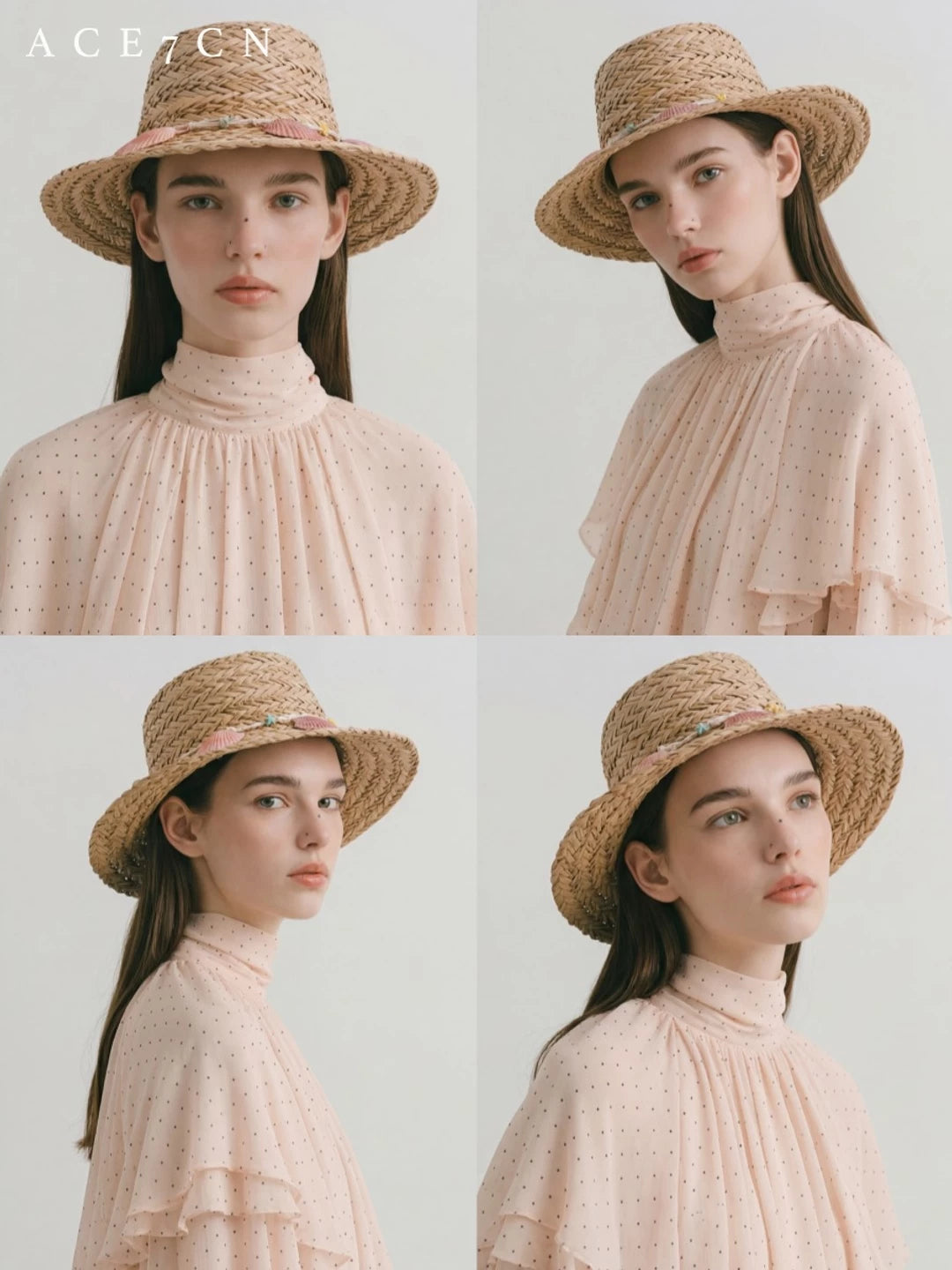 Old-Money Vintage Natural Natural-Straw Dress Hat Handmade