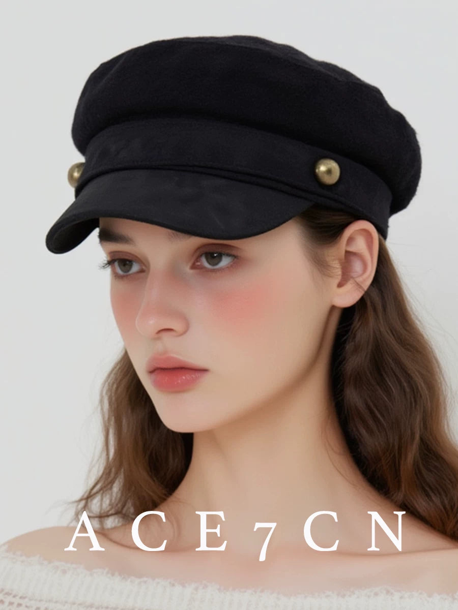 British Suede Captain Hat Autumn-Winter Suede Newsboy