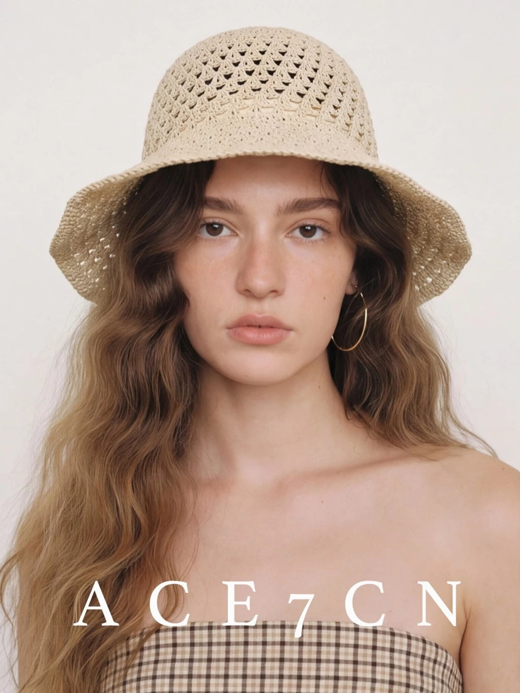 South-France Midsummer Openwork Soft-Top Bucket Hat Woven