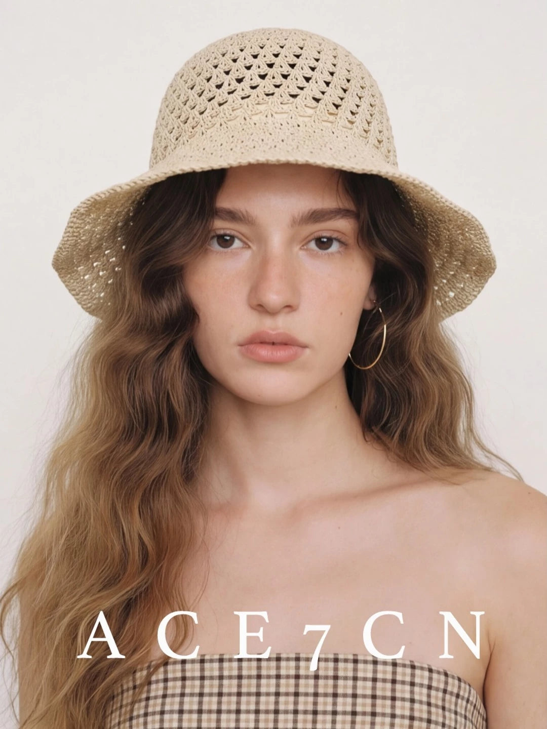 South-France Midsummer Openwork Soft-Top Bucket Hat Woven