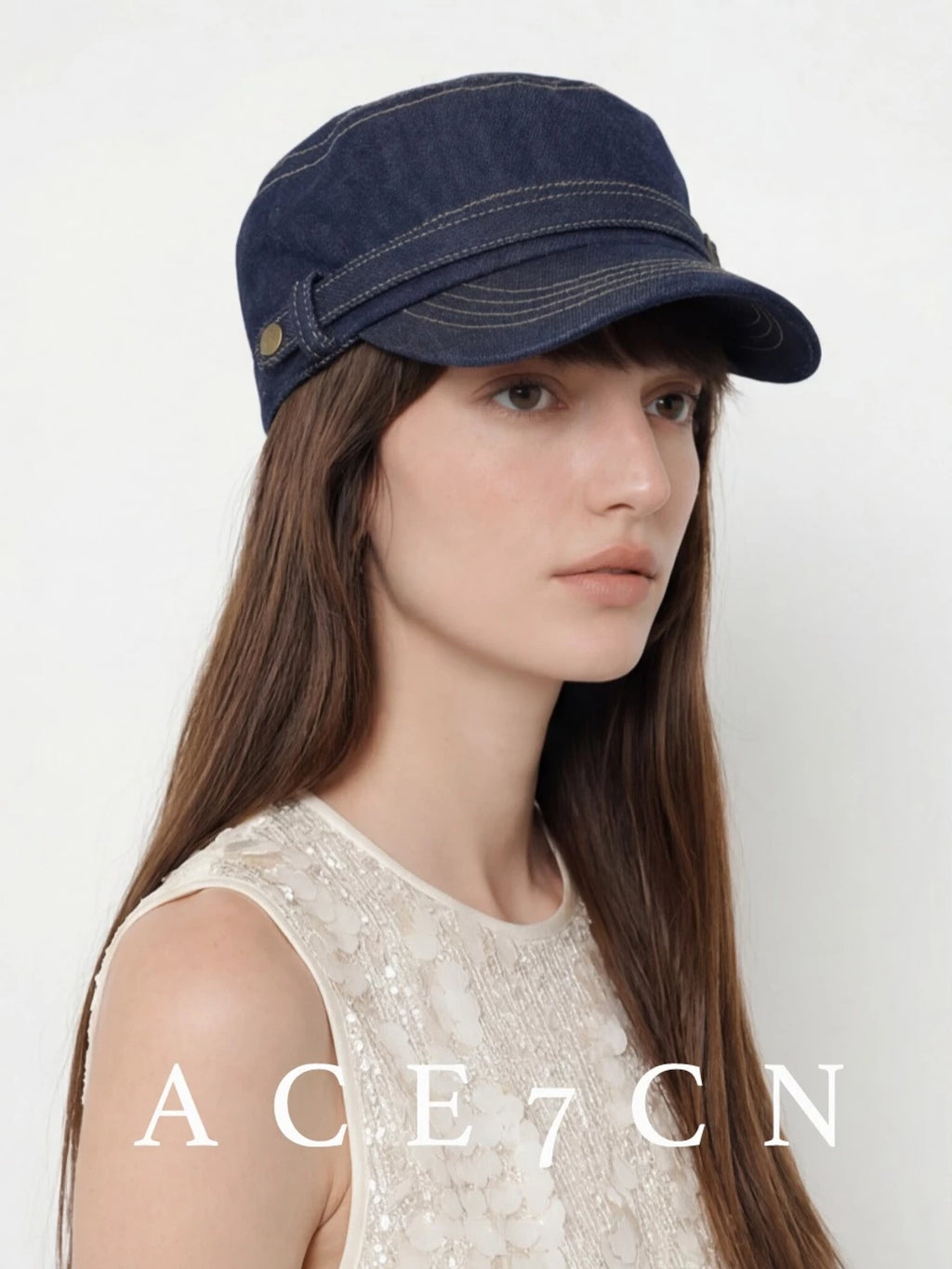 Casual Urban Chic Denim Riding Hat Commute