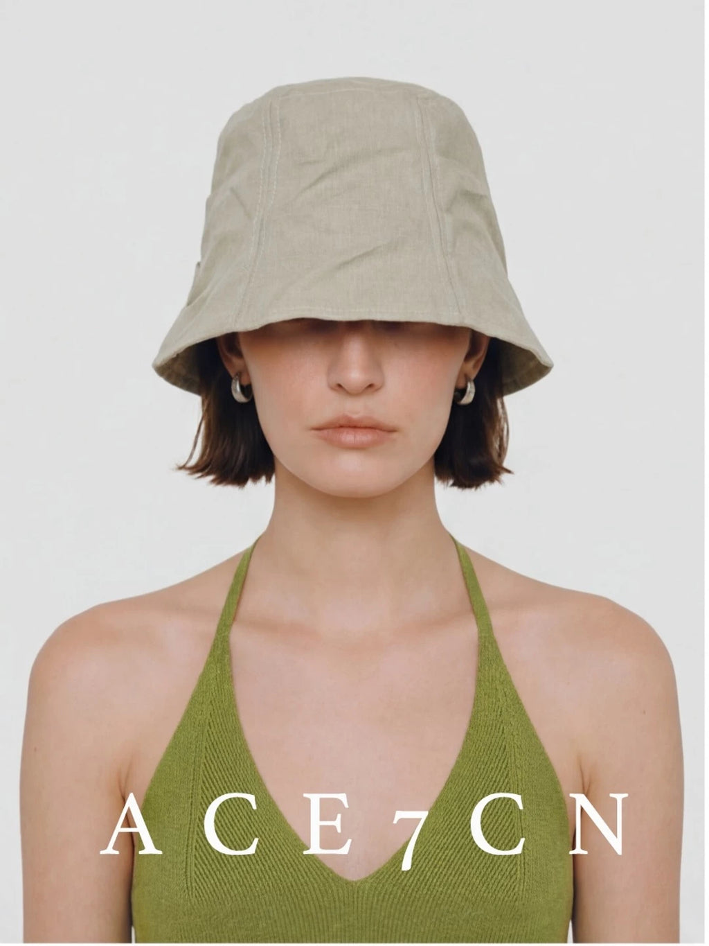 Japanese Resort Cotton Bucket Hat Handmade Pleated