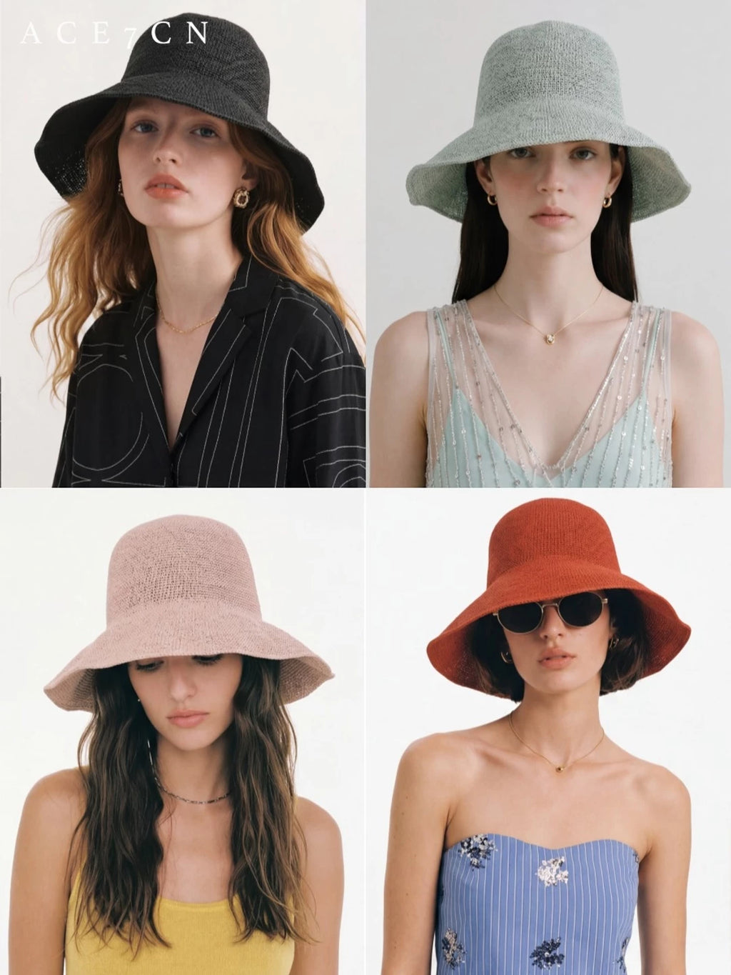 Nordic Classic Wide-Brim Hand-Crochet Bucket Hat Foldable