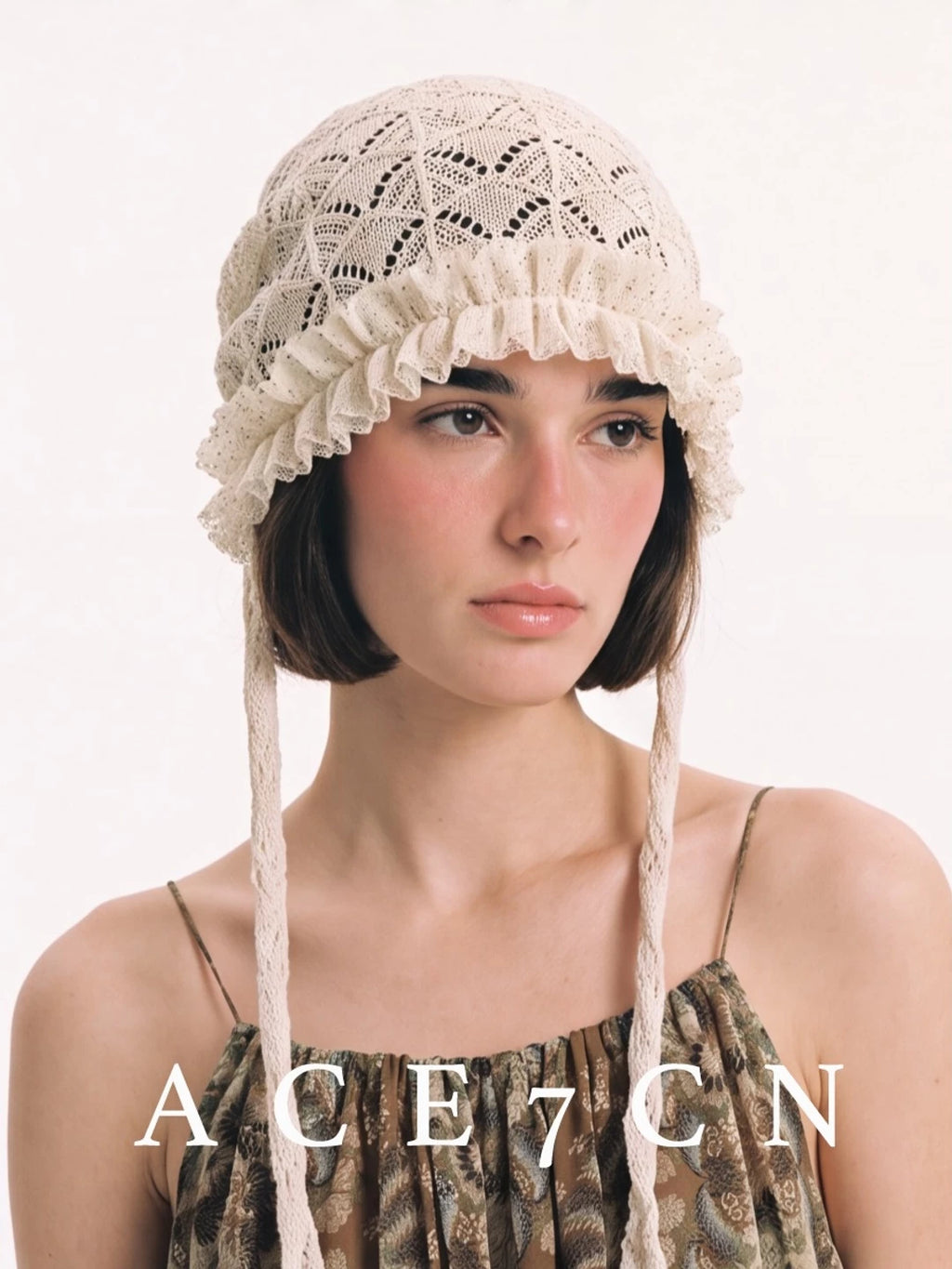 French Vintage Elegant Openwork Hand-Crochet Hat Lace
