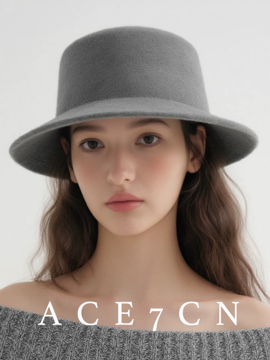 British Vintage Short-Brim Wool Dress Hat Travel-Look