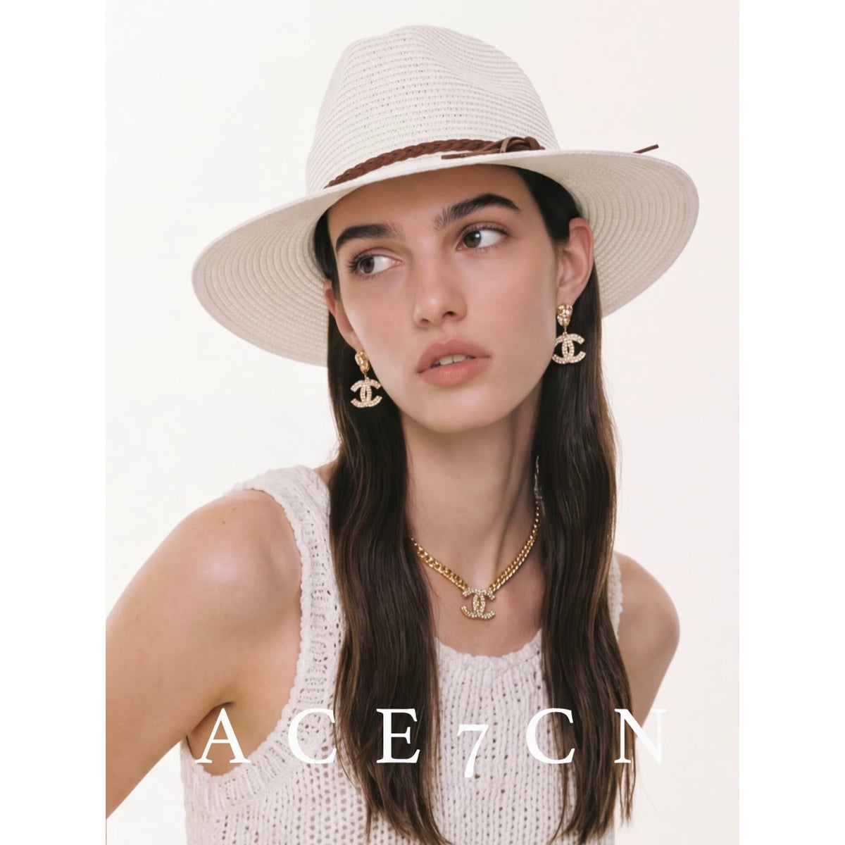 British Vintage Chic Panama Straw Hat Straw-Woven