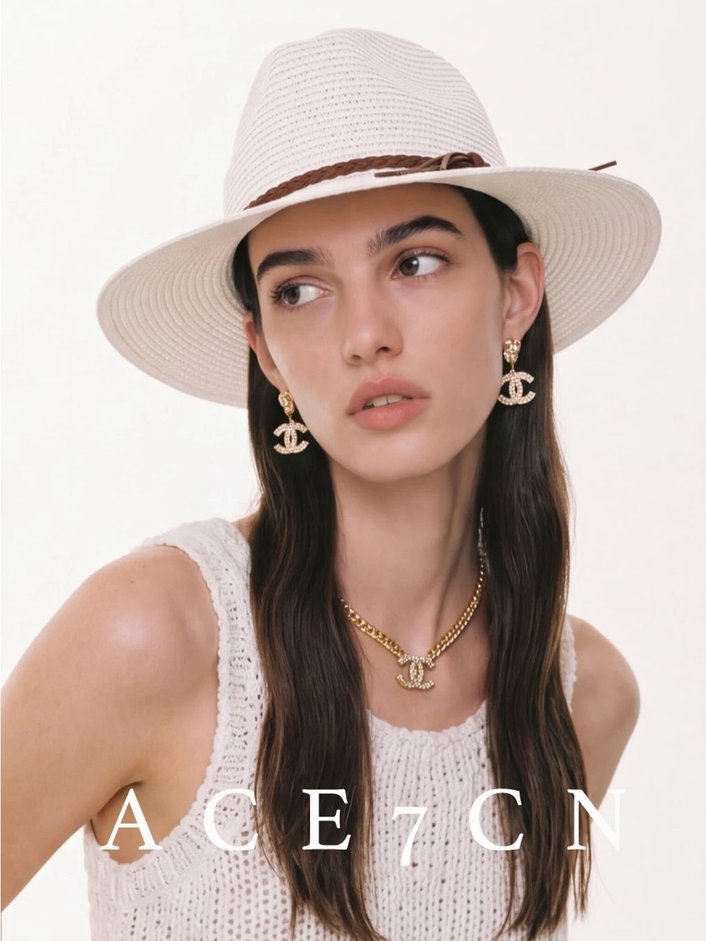British Vintage Chic Panama Straw Hat Straw-Woven