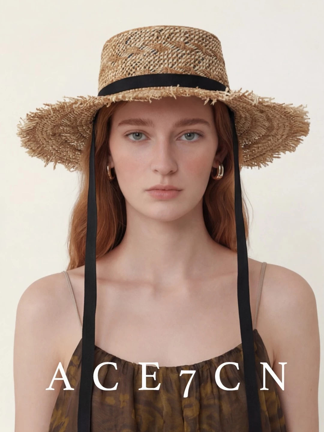 South-France Midsummer Hand-Woven Straw Hat Wide-Brim Sun-Shade