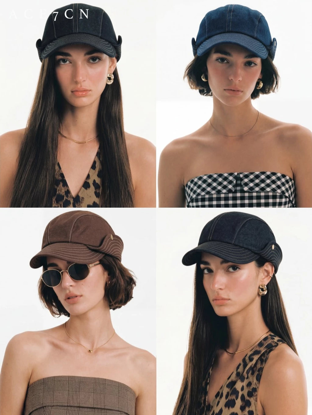 Urban Chic Denim Riding Hat Roll-Brim Bucket