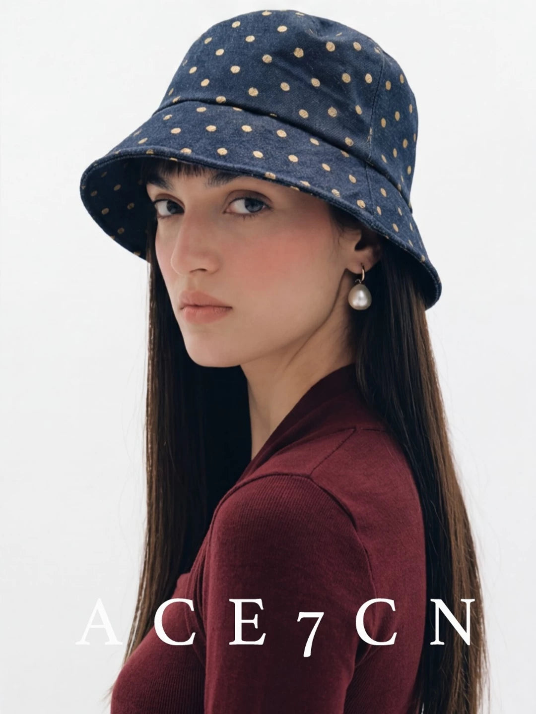 Parisian Polka-Dot Bucket Hat Short-Brim Soft-Top Bucket