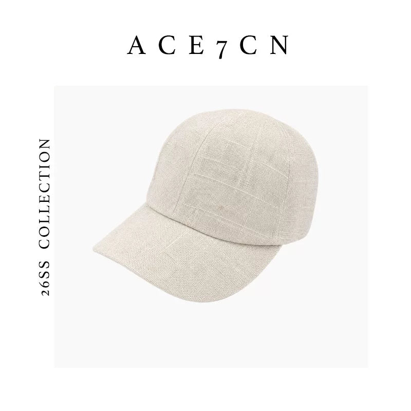 Urban Minimalist Linen Riding Hat Breathable Sun-Shade