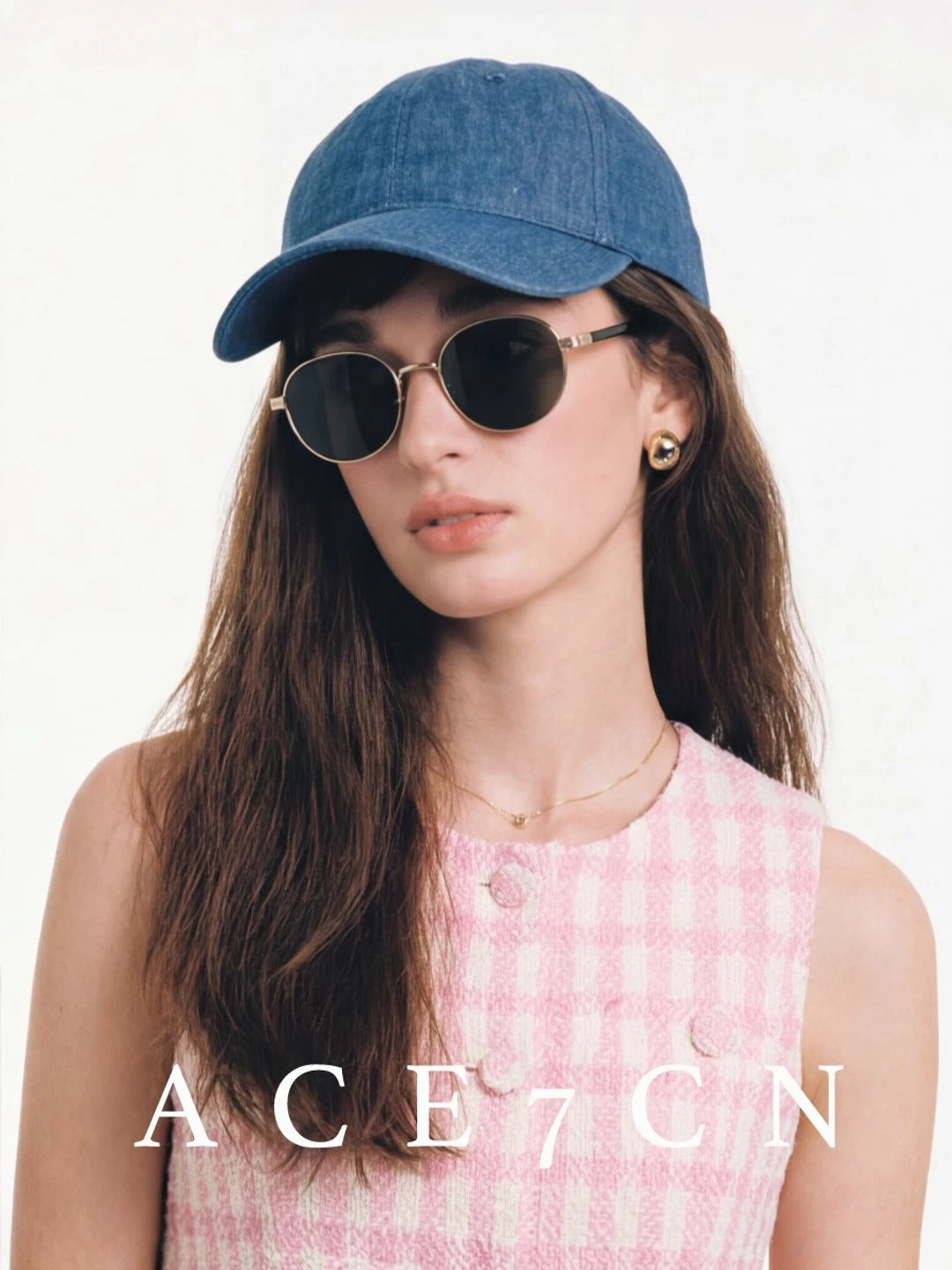 Urban Chic Denim Linen Equestrian Baseball Cap