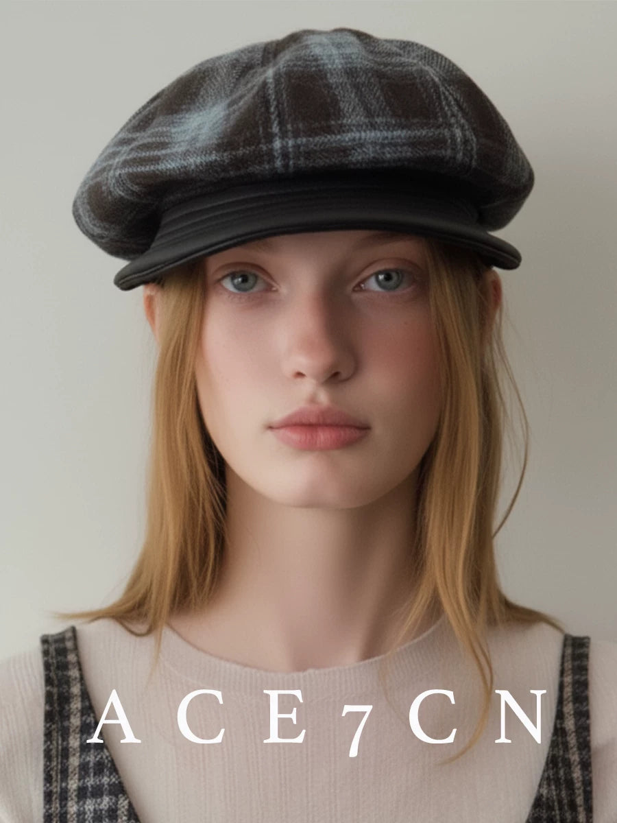 British Plaid Newsboy Cap Vintage Beret Travel