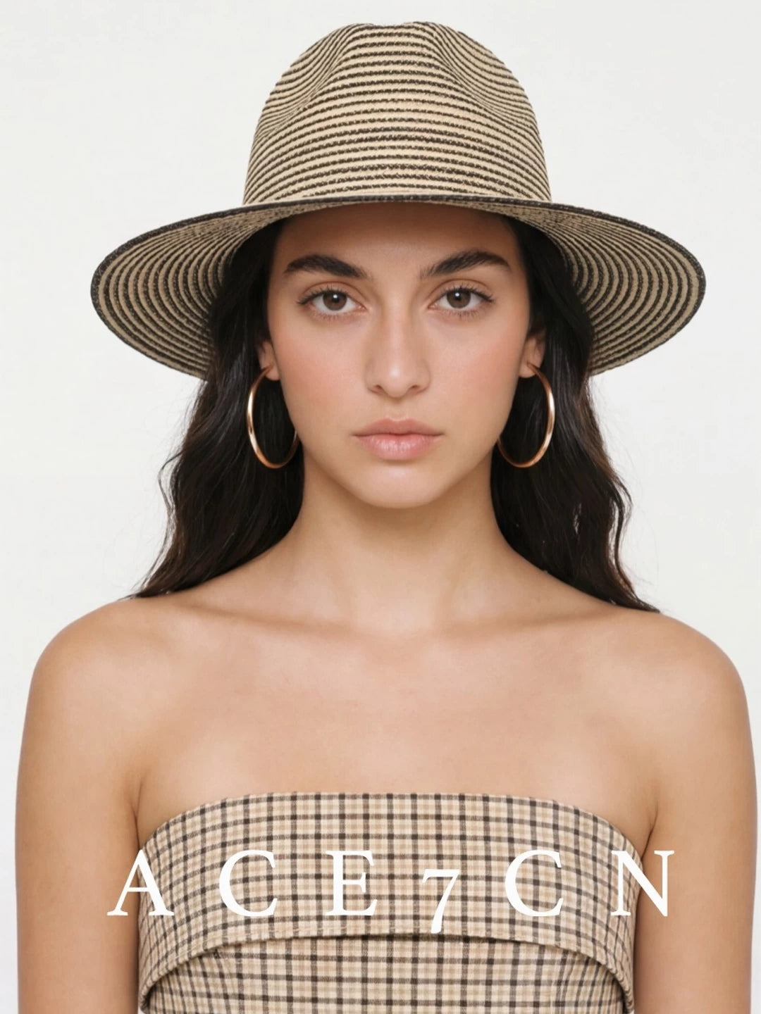 South American California Resort Straw Hat Striped