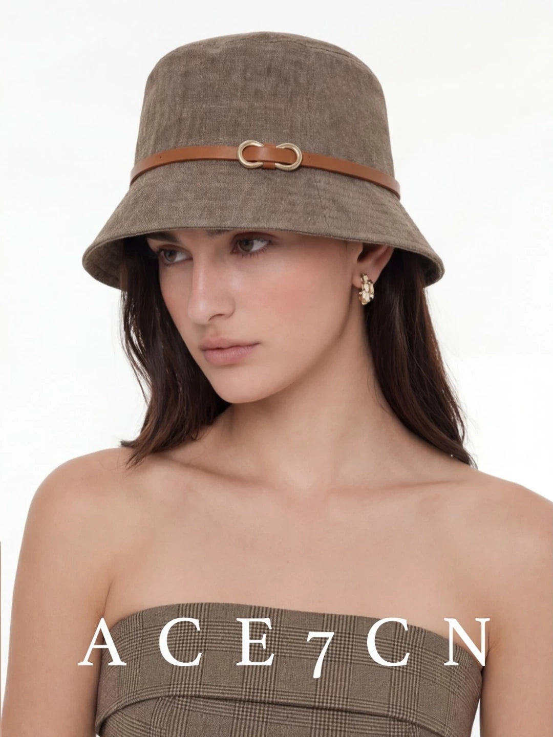 British Light-Luxury Bucket Hat High-Quality Cotton Bucket
