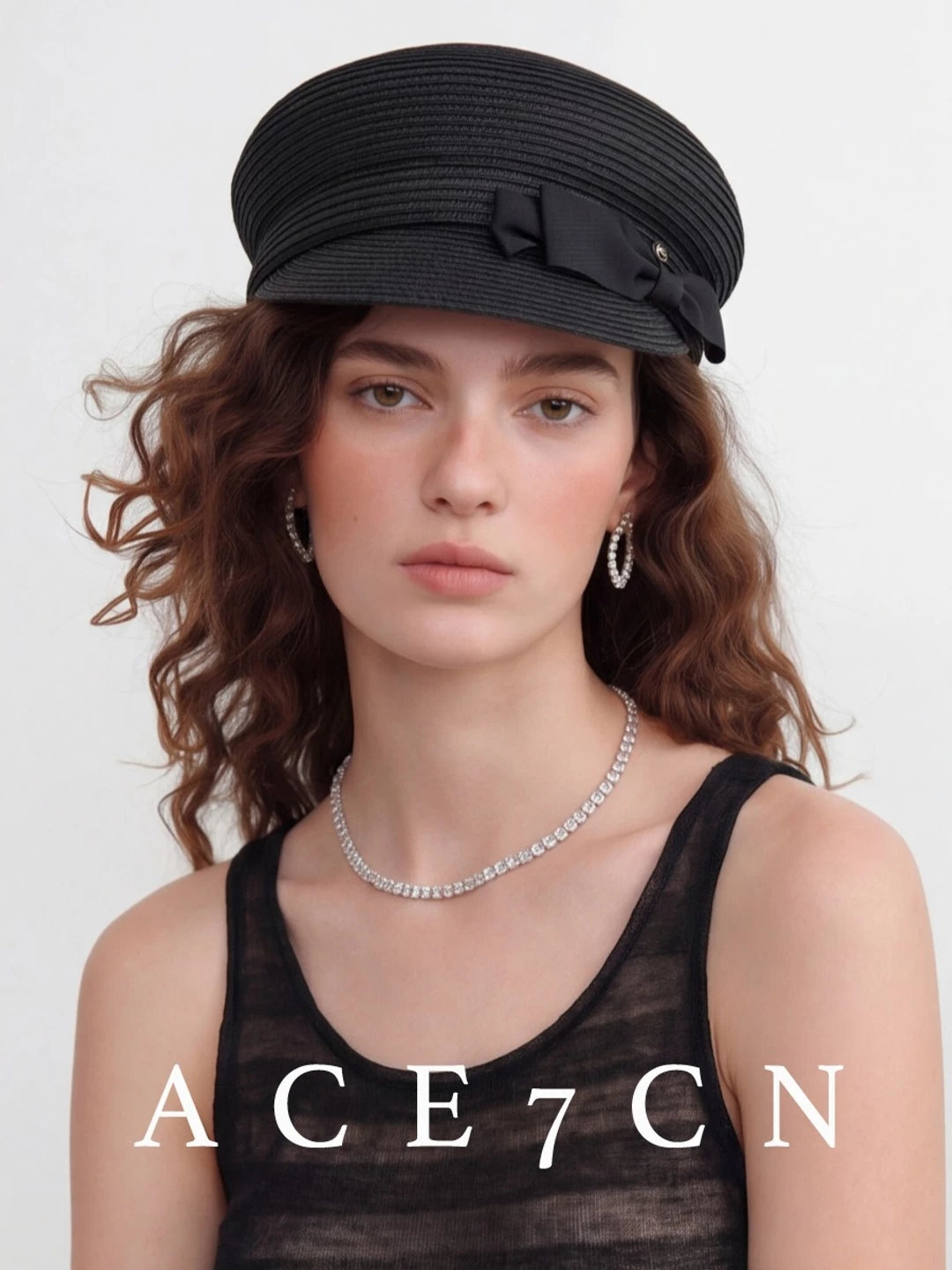 British Old-Money Premium Faux-Linen Equestrian Hat Embellished