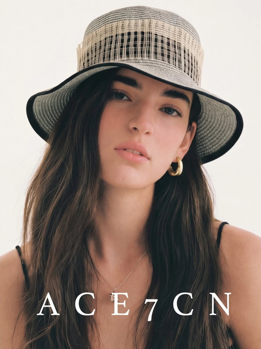 Classic Tweed Premium Runway Straw Hat Light-French