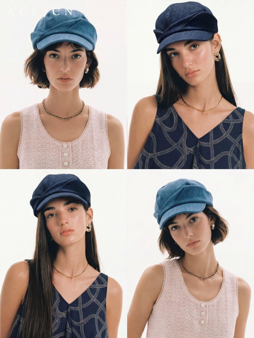 Japanese Niche Newsboy Cap Casual Denim Hat