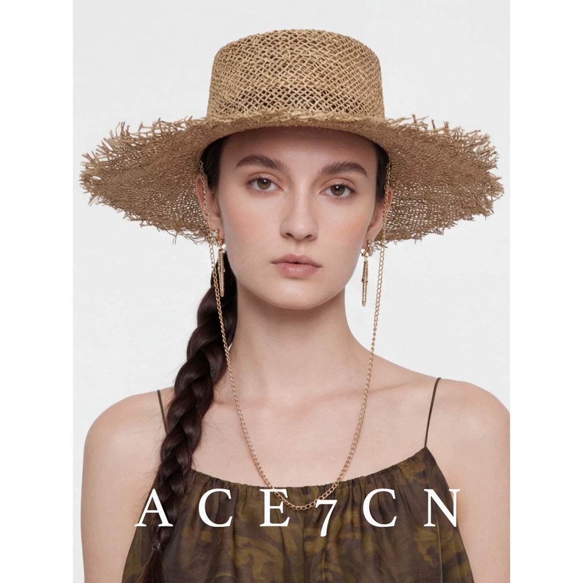 Natural-Straw Sun Hat Breathable Resort Straw Hat