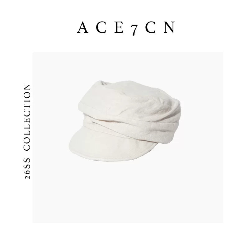 Nordic Chic Linen Newsboy Cap Handmade Everyday