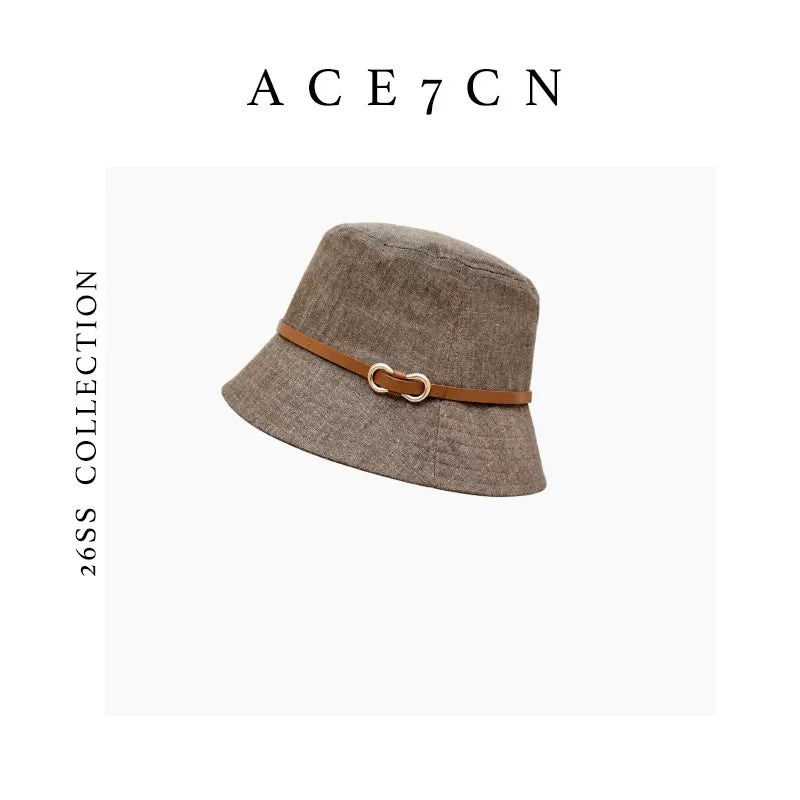 British Light-Luxury Bucket Hat High-Quality Cotton Bucket