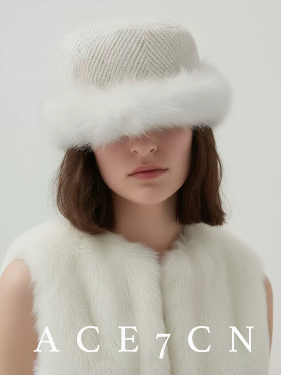 Nordic Vintage Tweed Riding Hat Chic Inner-Mongolia