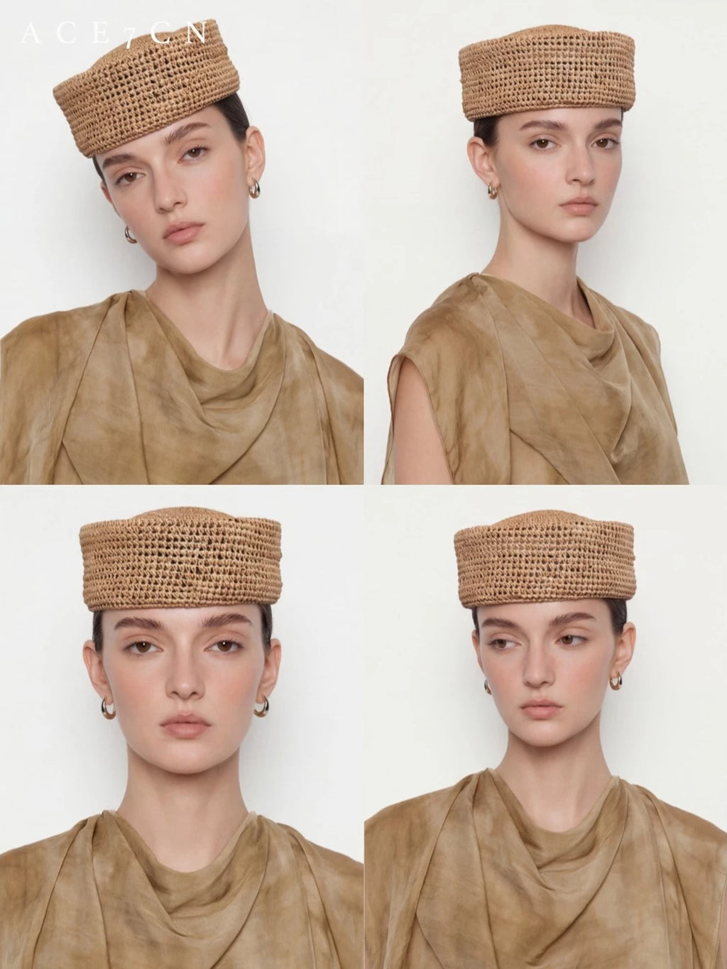 British Vintage Straw-Woven Pillbox Hat pillbox Openwork
