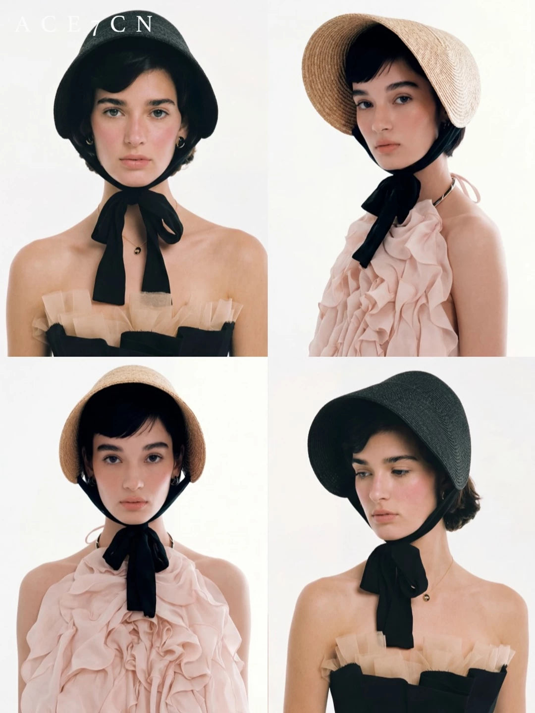 Hepburn French Estate Hat One-Piece Wheat-Straw Straw